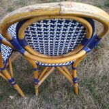 Series of 6 rattan chairs "parisian" vintage terrace