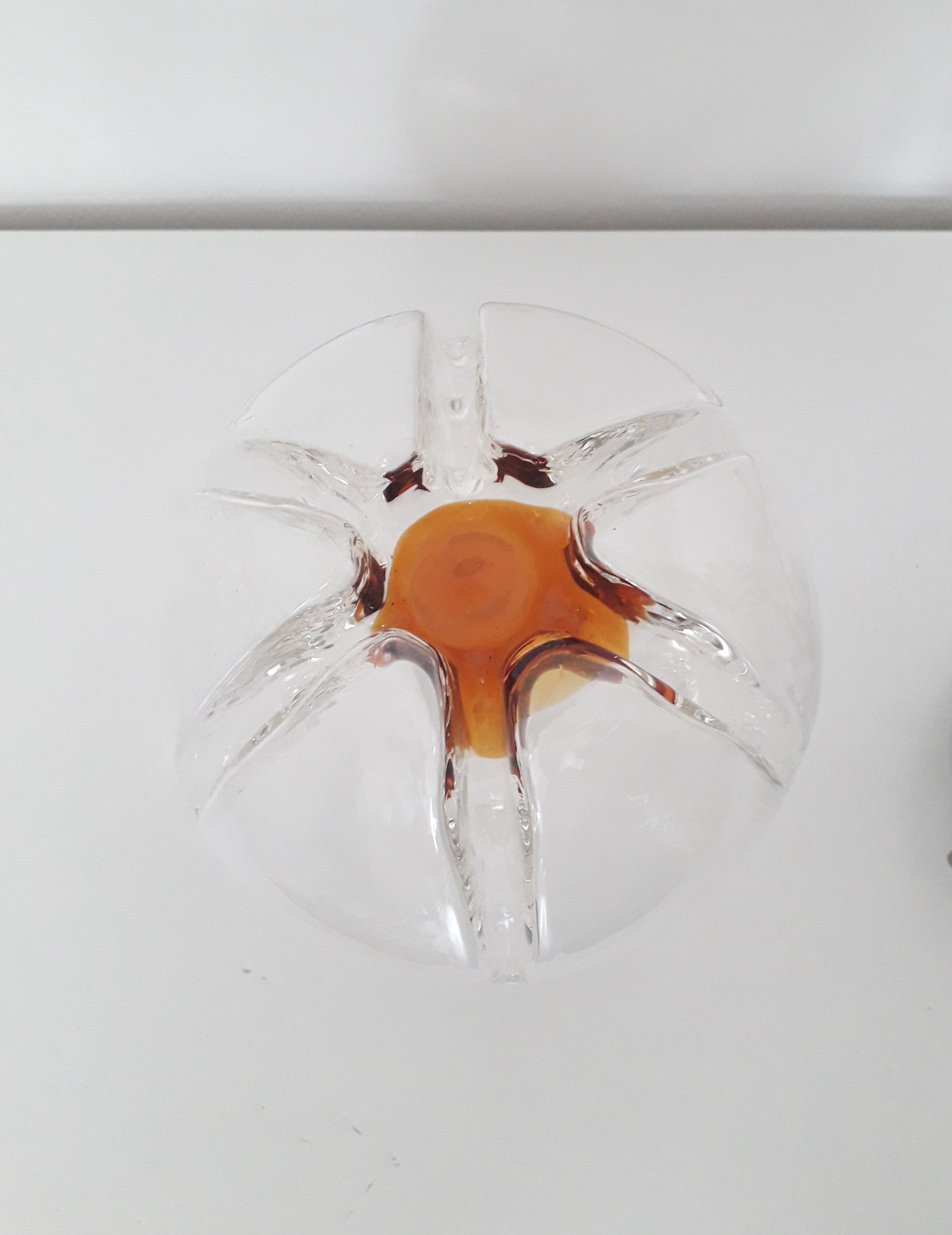 Vintage pendant lamp - Globe glass Mazzega Murano - 70s