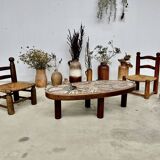 Vallauris oval ceramic coffee table