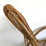 Rocking-chair in vintage rattan 60's