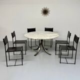 Round marble table T69 design Osvaldo Borsani for Tecno year 70