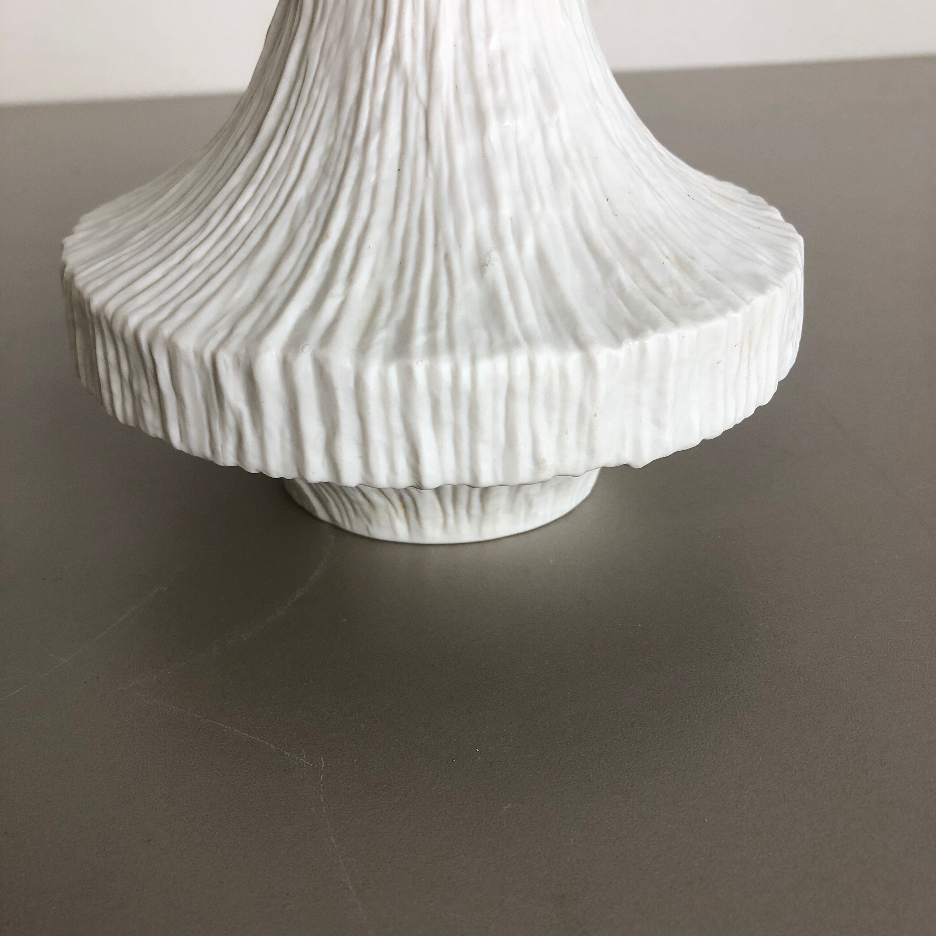 Set of 2 Porcelain Op Art "STONE" Vase by Heinrich Selb, Germany, 1970s