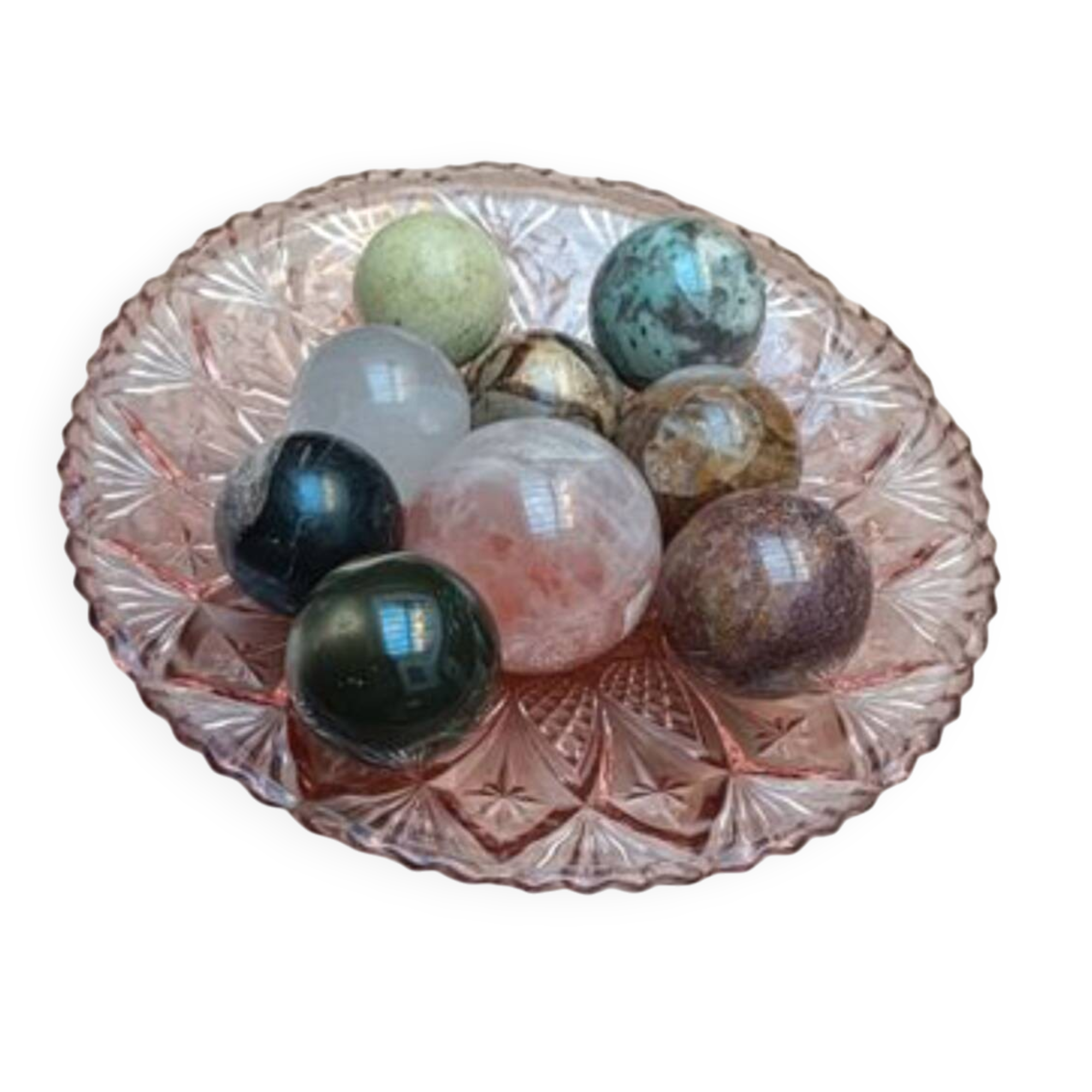 Art Deco carved pink plate