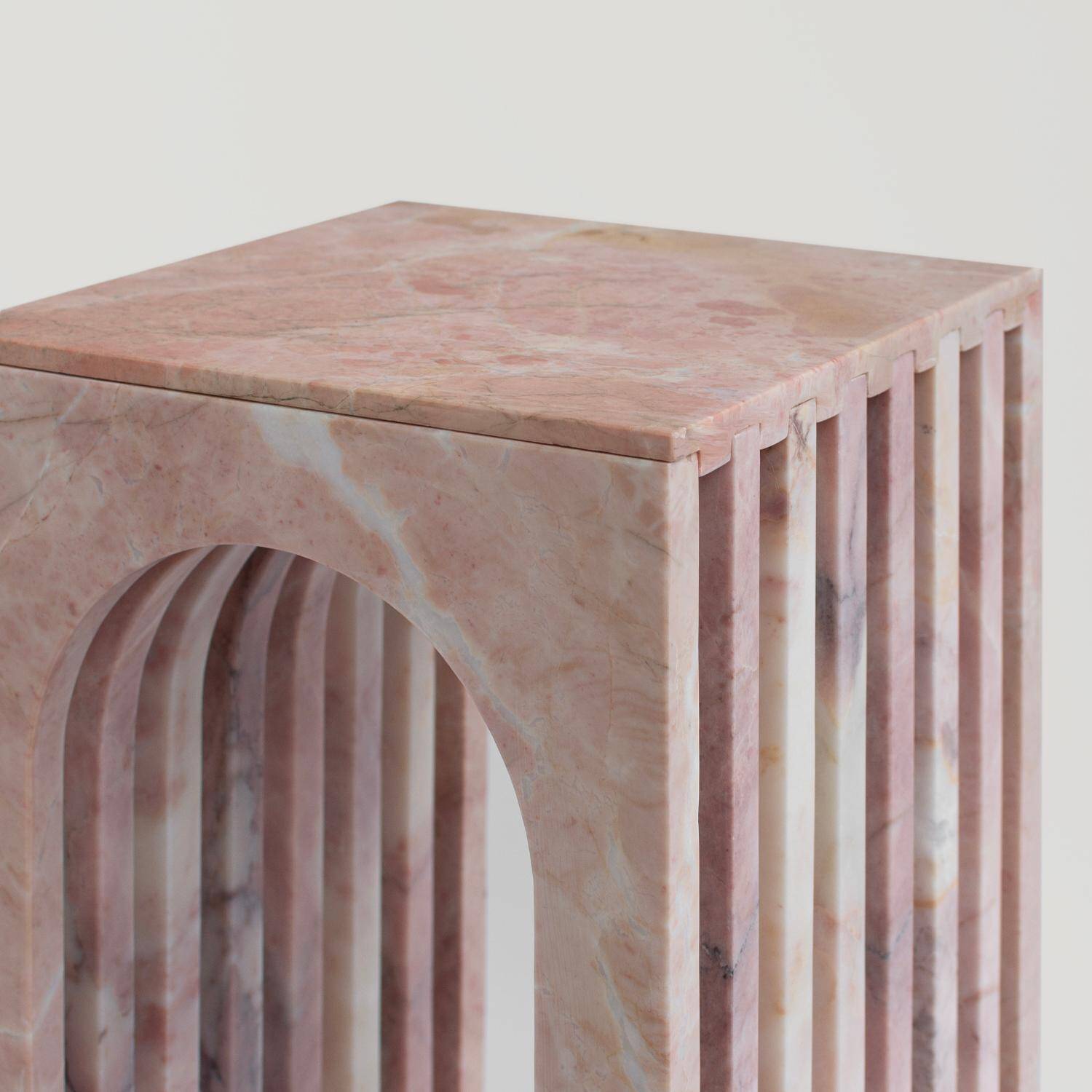 Pink marble side table "Balance"