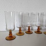 set of 6 yellow-footed champagne flutes