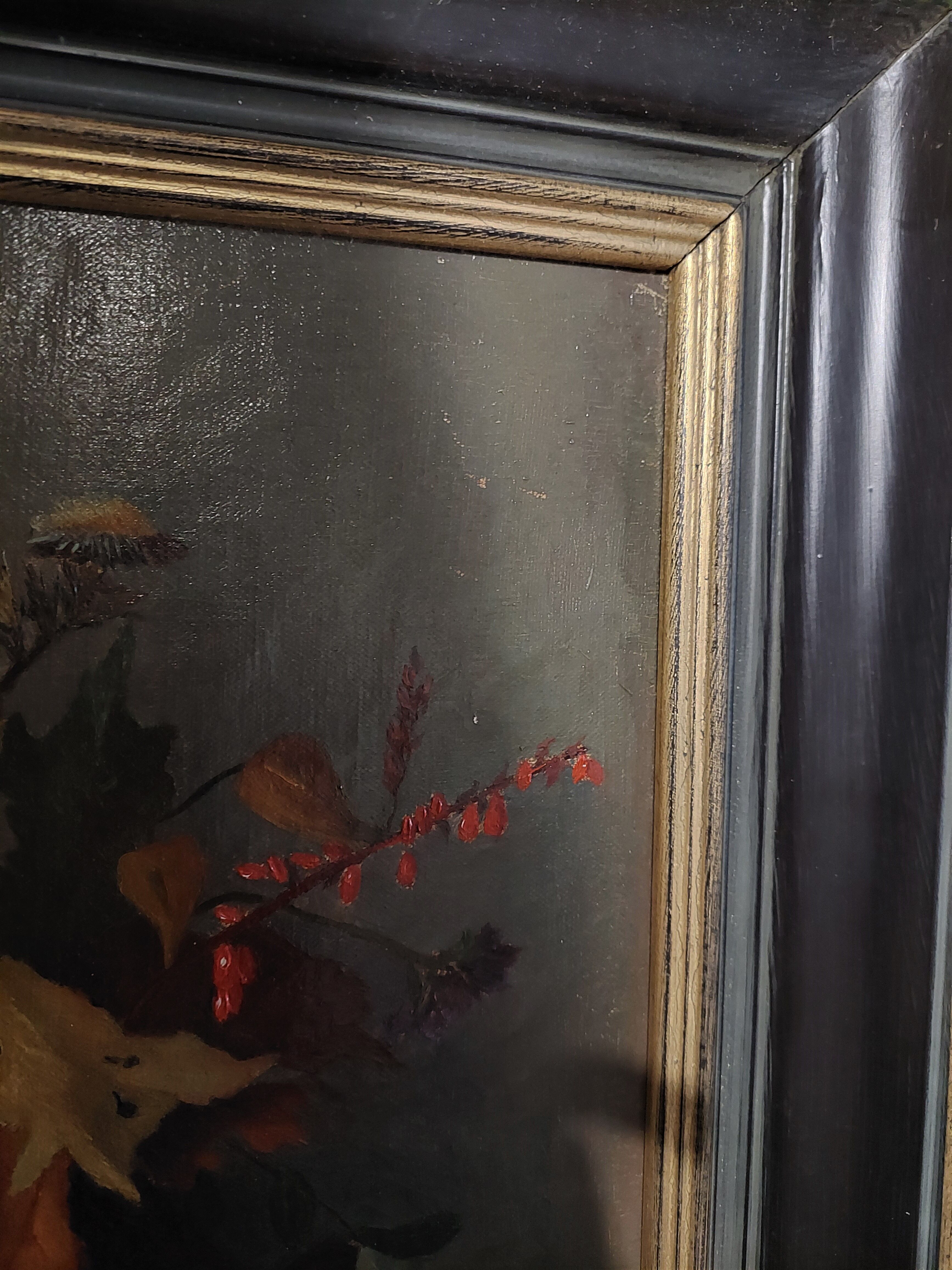 Painting oil on canvas still life bouquet