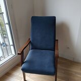 Fauteuil scandinave bleu abysses