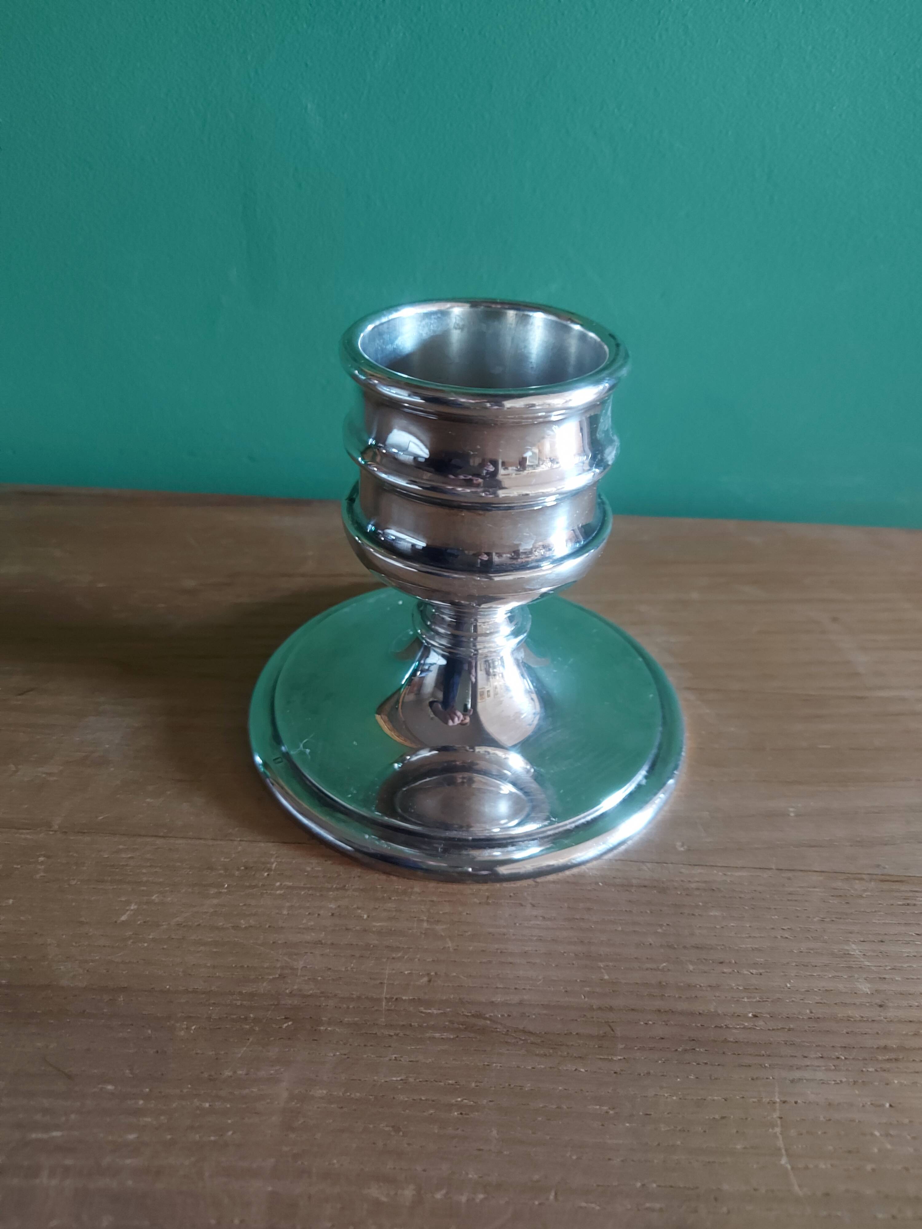 Silver metal design candle holder
