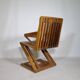 Zig Zag Vintage Chair Unique Piece Z Chair Solid Armchair, 70s 80s