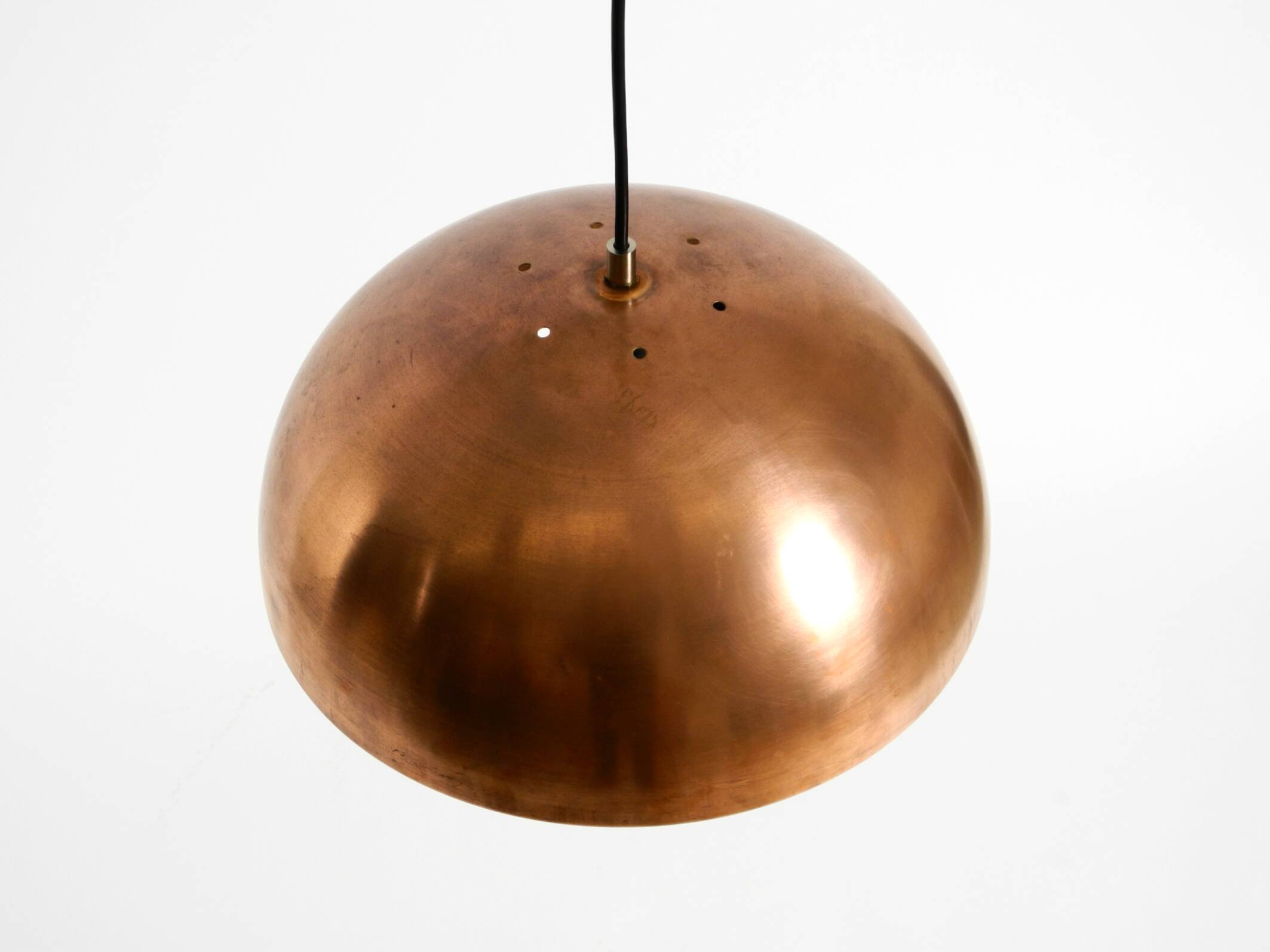 Original Italian Mid Century Modern copper dome pendant light