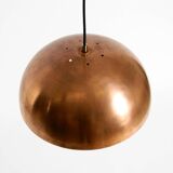 Original Italian Mid Century Modern copper dome pendant light