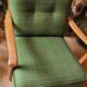 Pair of vintage armchair green fabrics