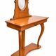 Coiffeuse Console en merisier avec miroir ovale orientable