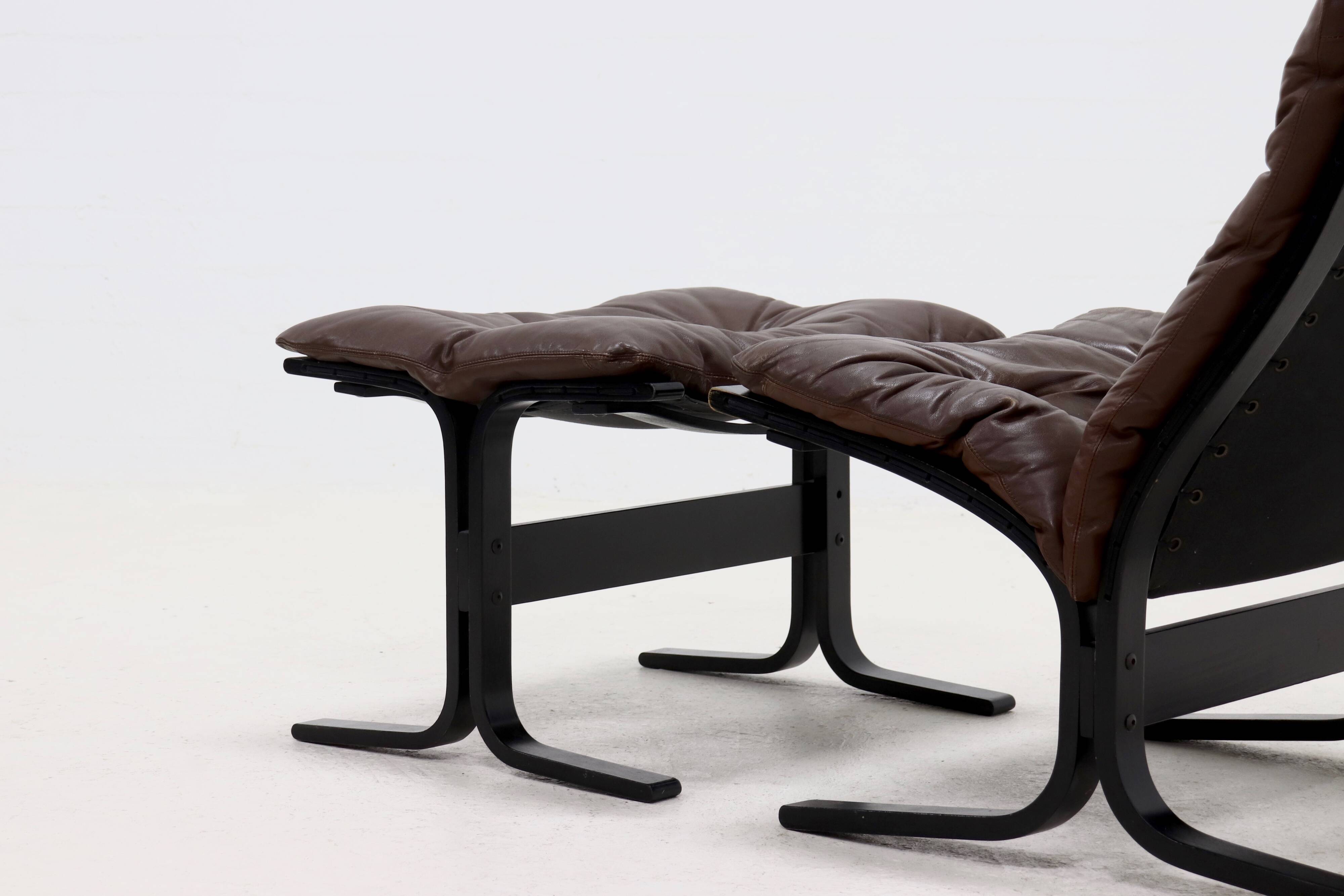 Siesta Lounge Chair and Ottoman by Ingmar Relling for Westnofa Norway 1960s