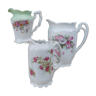 3 pots verseur porcelaine époque 1900 décor floral