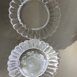 8 Marguerite Duralex glass dessert plates