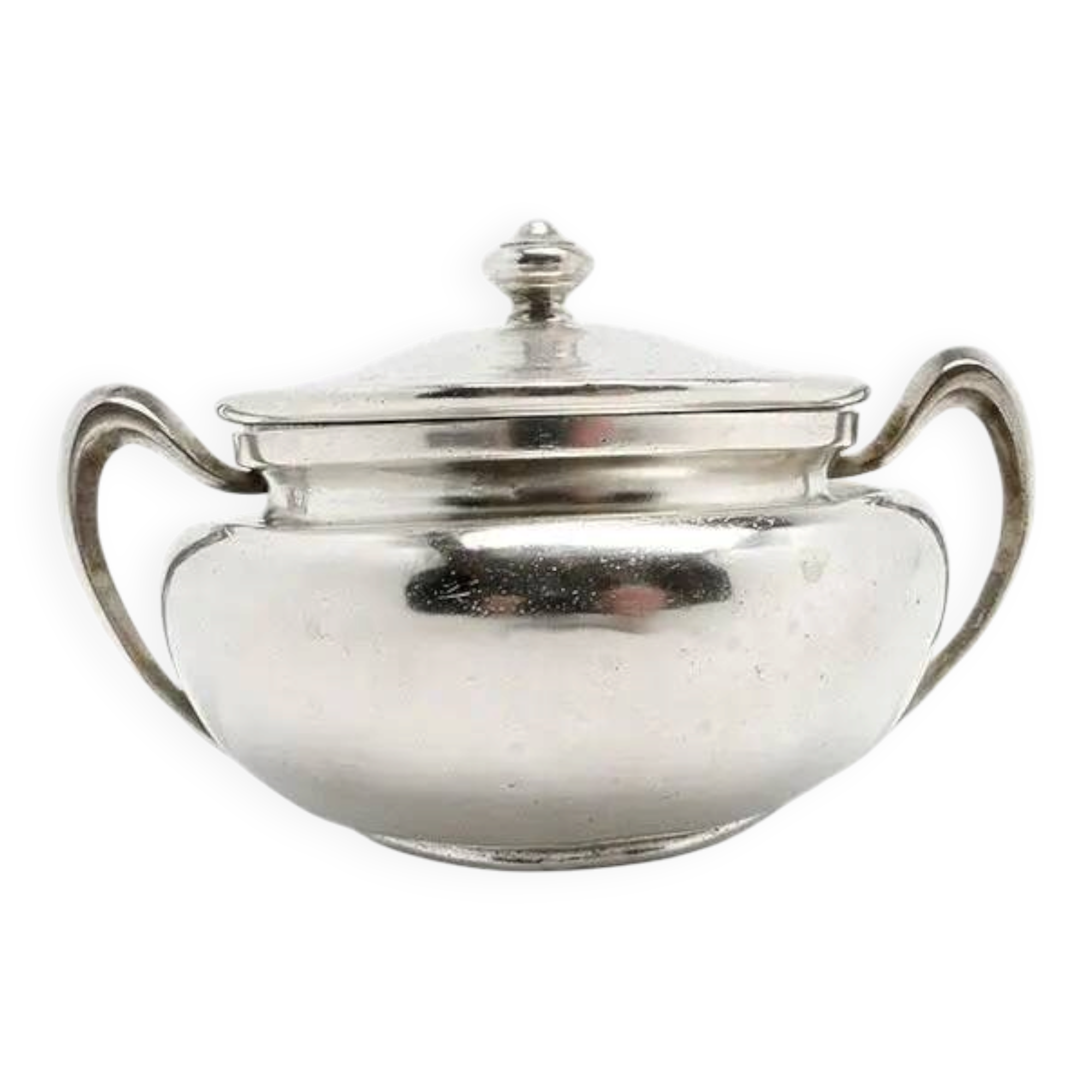 Art Nouveau sugar bowl, silver-plated brass, Norblin, Poland, 1920s