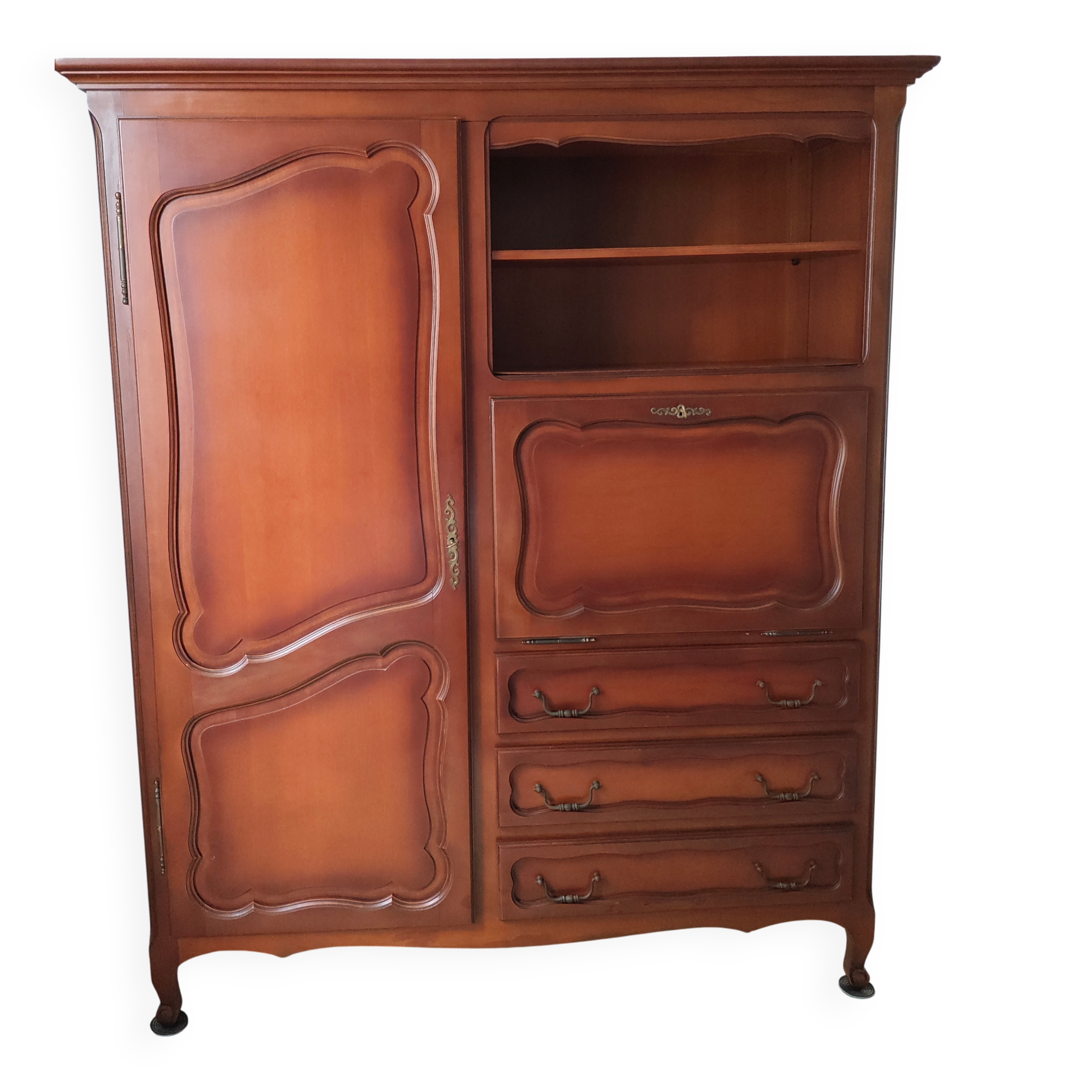 Cherry wood secretary wardrobe