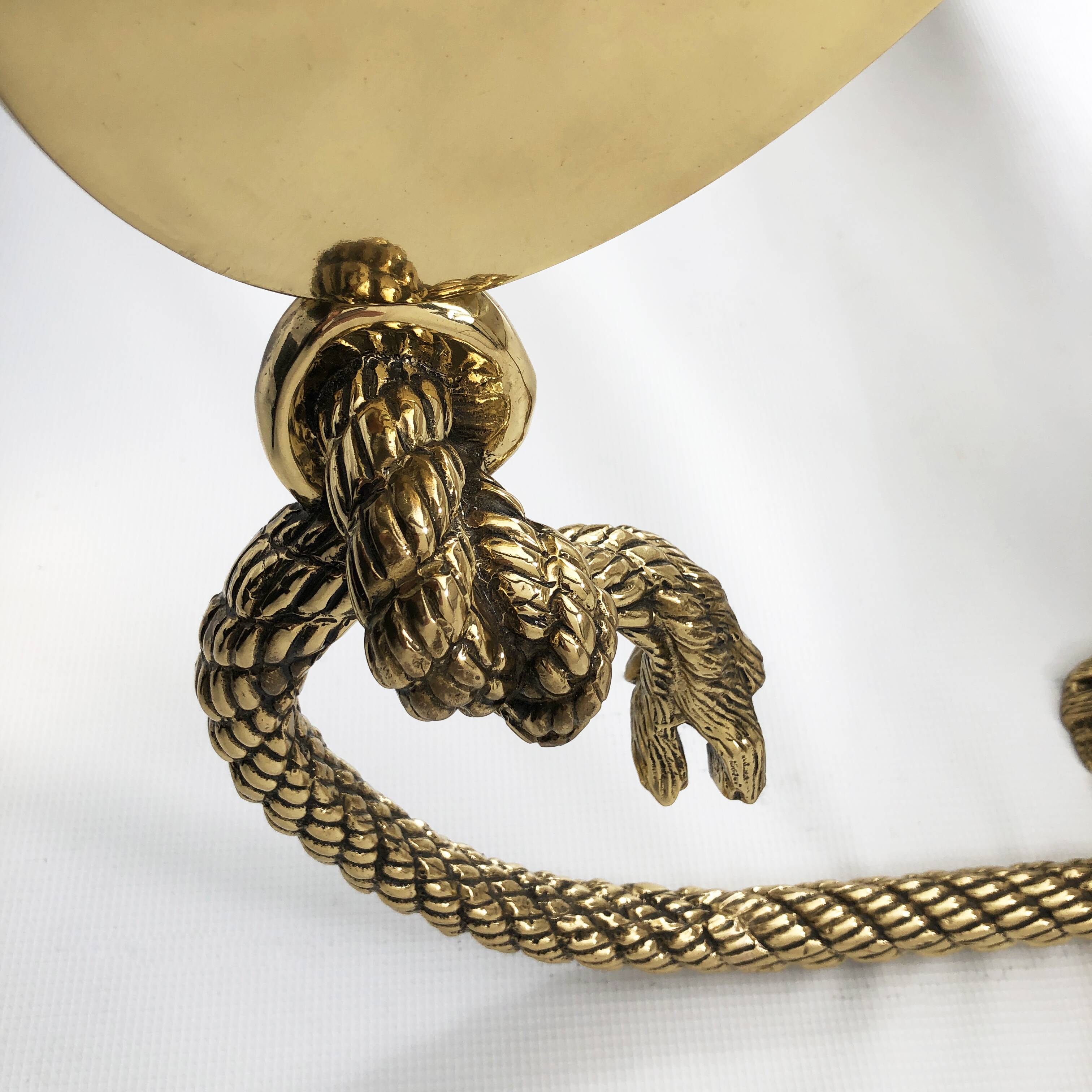 Italo Valenti Brass And Faux Elephant Tusks Coffee Table 1970s Glass Gold