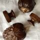 Set of 2 old pine cone shaped wooden tips
