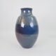 Large blue glazed ceramic vase signed under the base