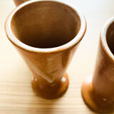 Set of 3 vintage stoneware mazagrans