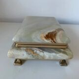 Vintage green marble/onyx jewellery box - 1960s/70s