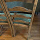 4 chaises anciennes assises velours vert
