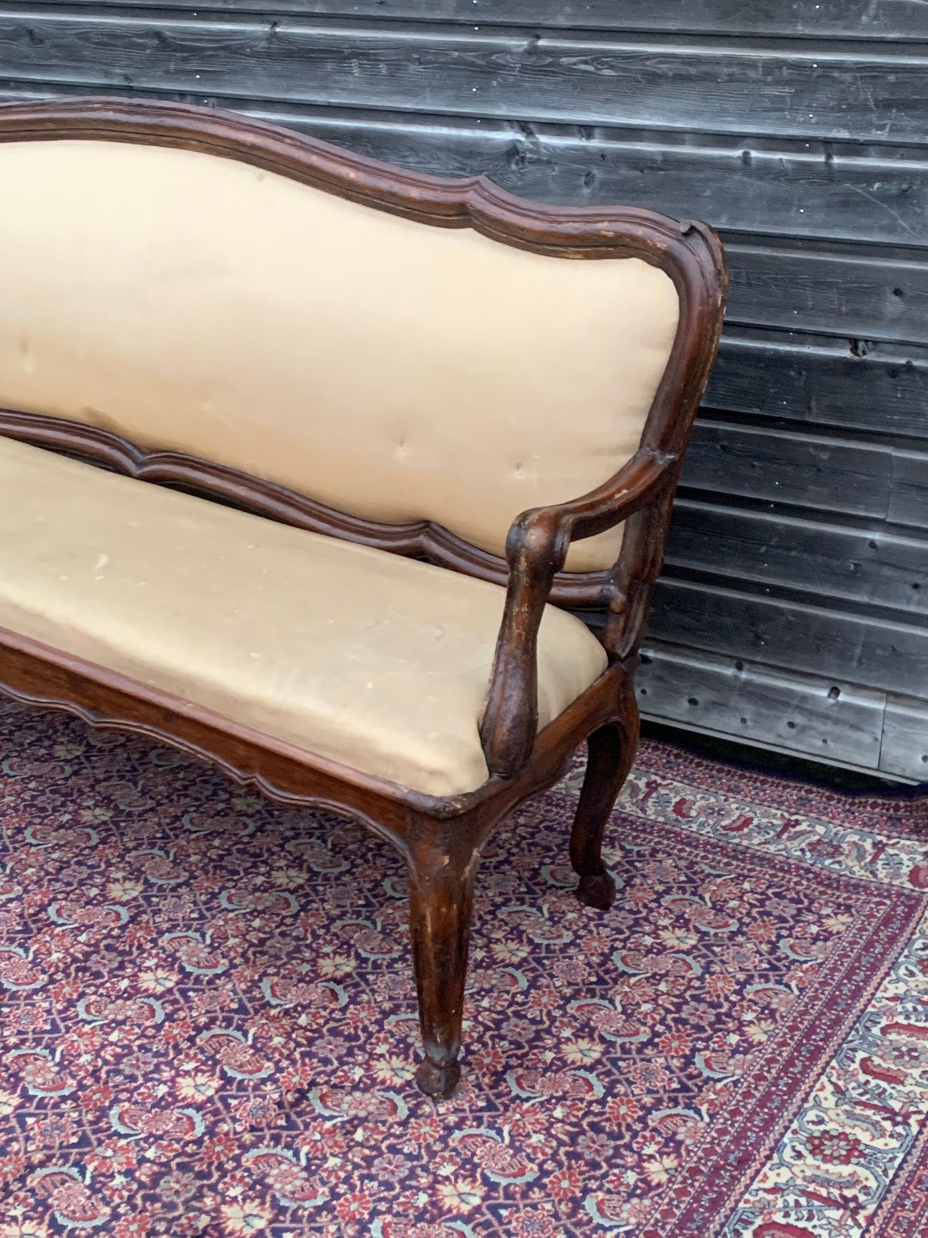 Sofa with walnut frame italy eighteenth century