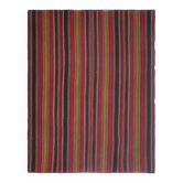 Tapis Kilim en laine et coton fait main turc vintage des années 1970 219x285