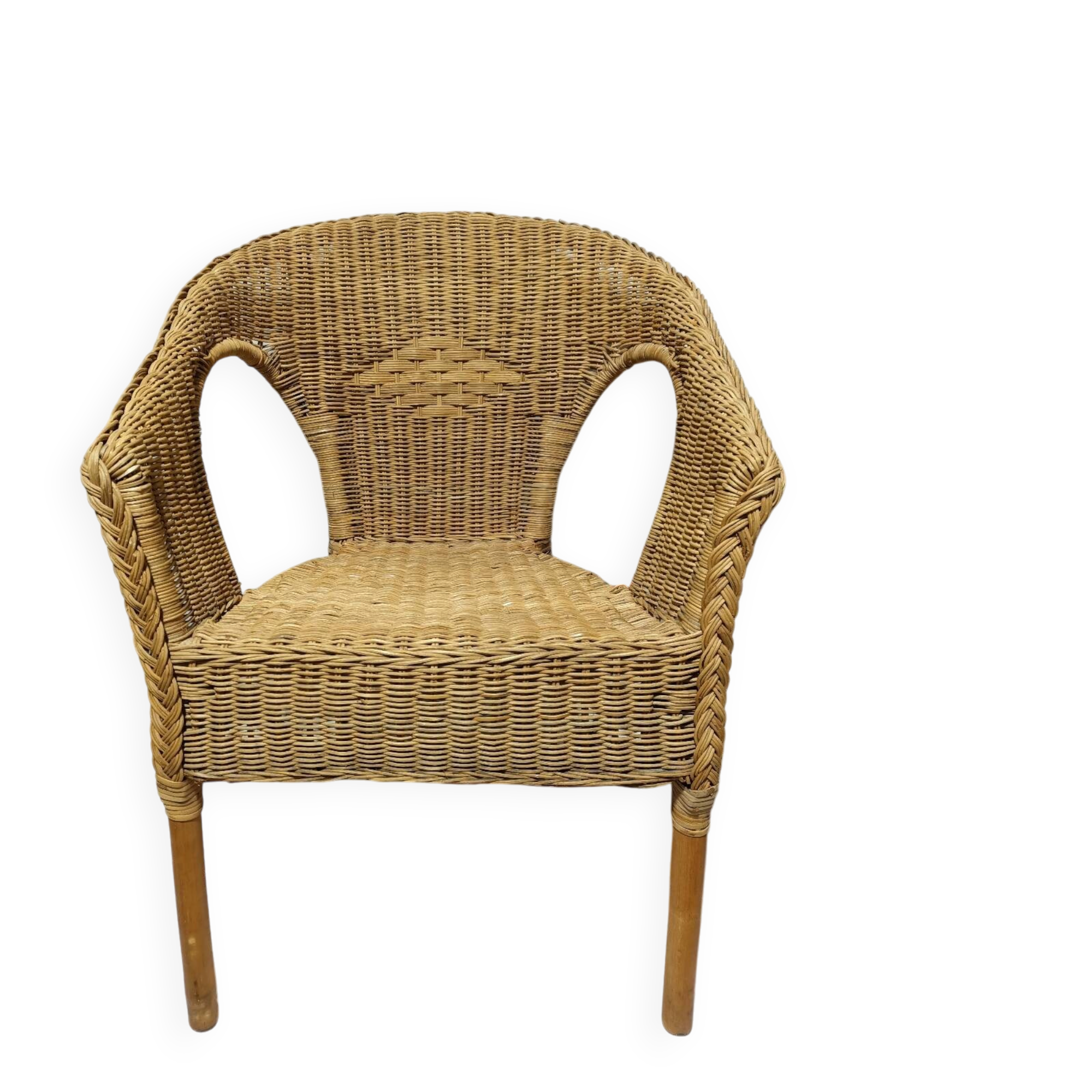 Vintage rattan basket chair