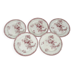 Lot de 5 assiettes plates - 20e
