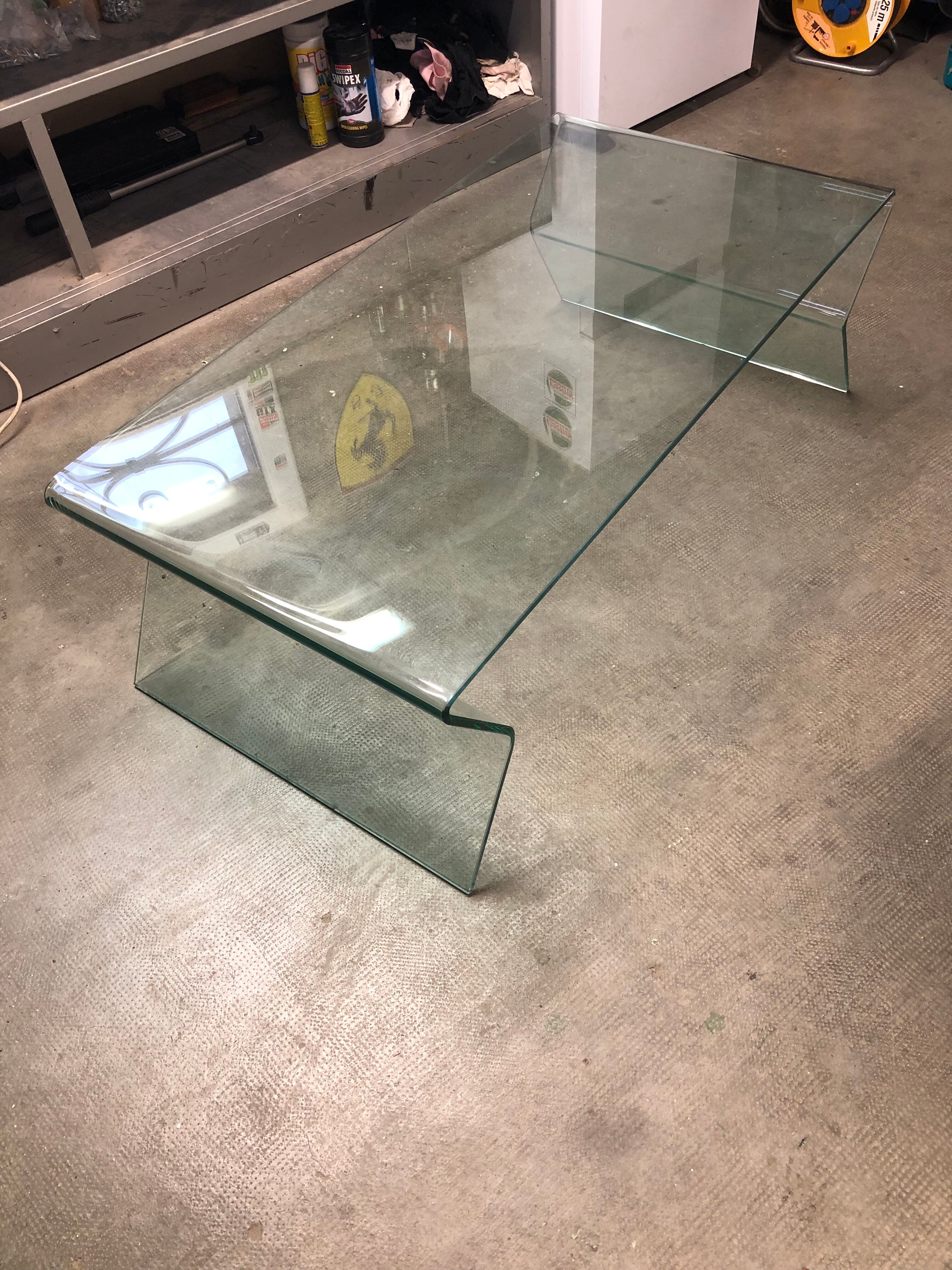 Glass coffee table
