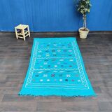 Moroccan Berber carpet turquoise bohemian