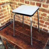 Grey and metal formica tabouret
