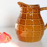 Saint Clement pitcher, string pattern, 1950s vintage French
