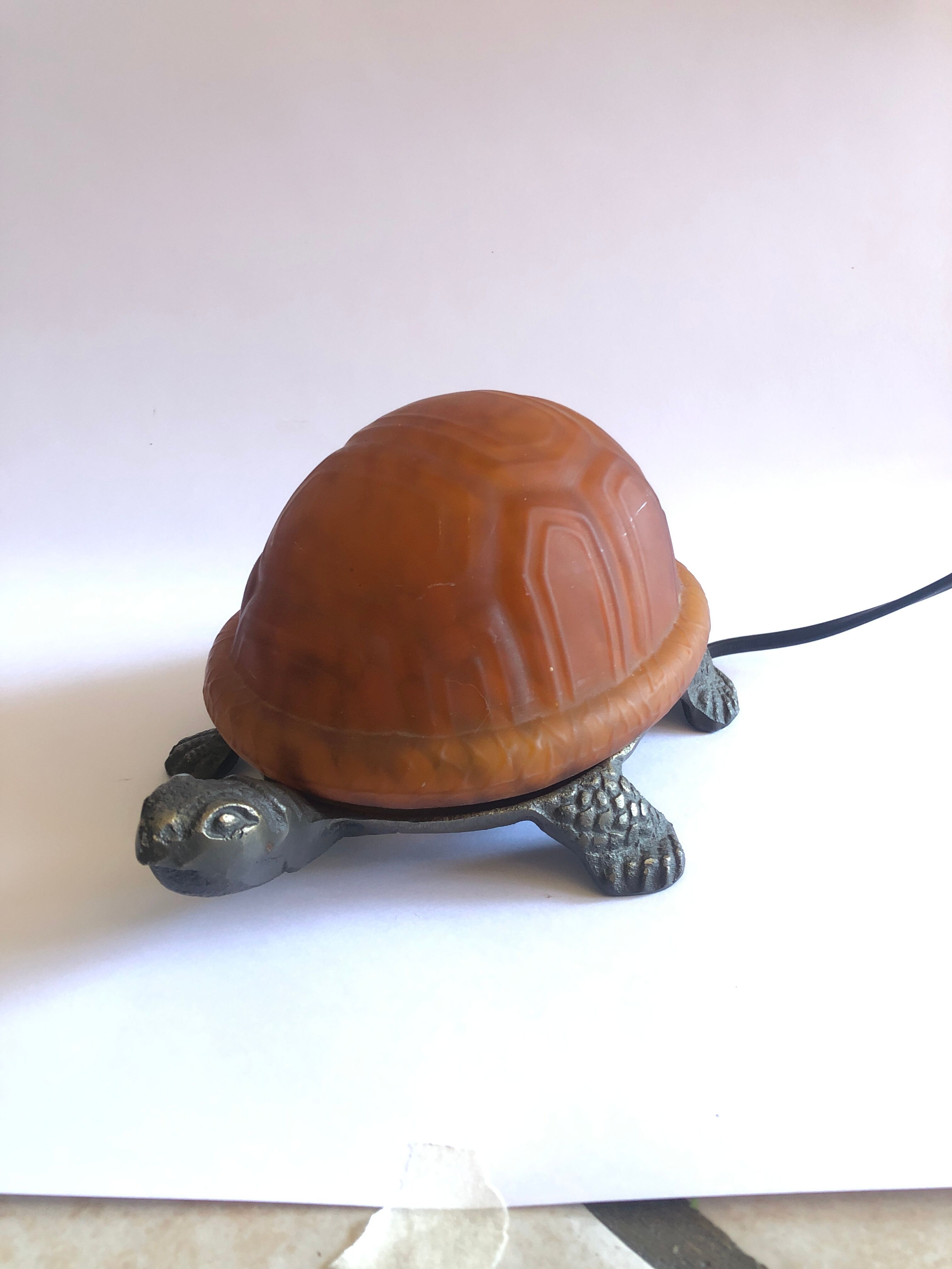 Amber turtle lamp