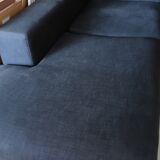 Sofa meridian black linen Crozatier 240 x 110