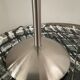 Design lamp of the 80s in brushed aluminum and glass paste