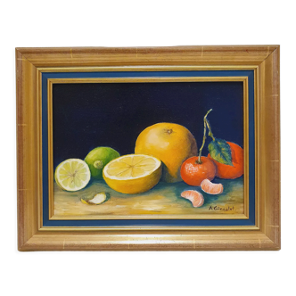 Peinture tableau nature morte fruits