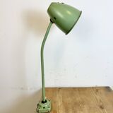 Green industrial workshop table lamp, 1960s