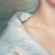 Old oil painting portrait of a woman from the 20th century