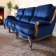 Vintage blue baroque sofa / three-seater / armchair