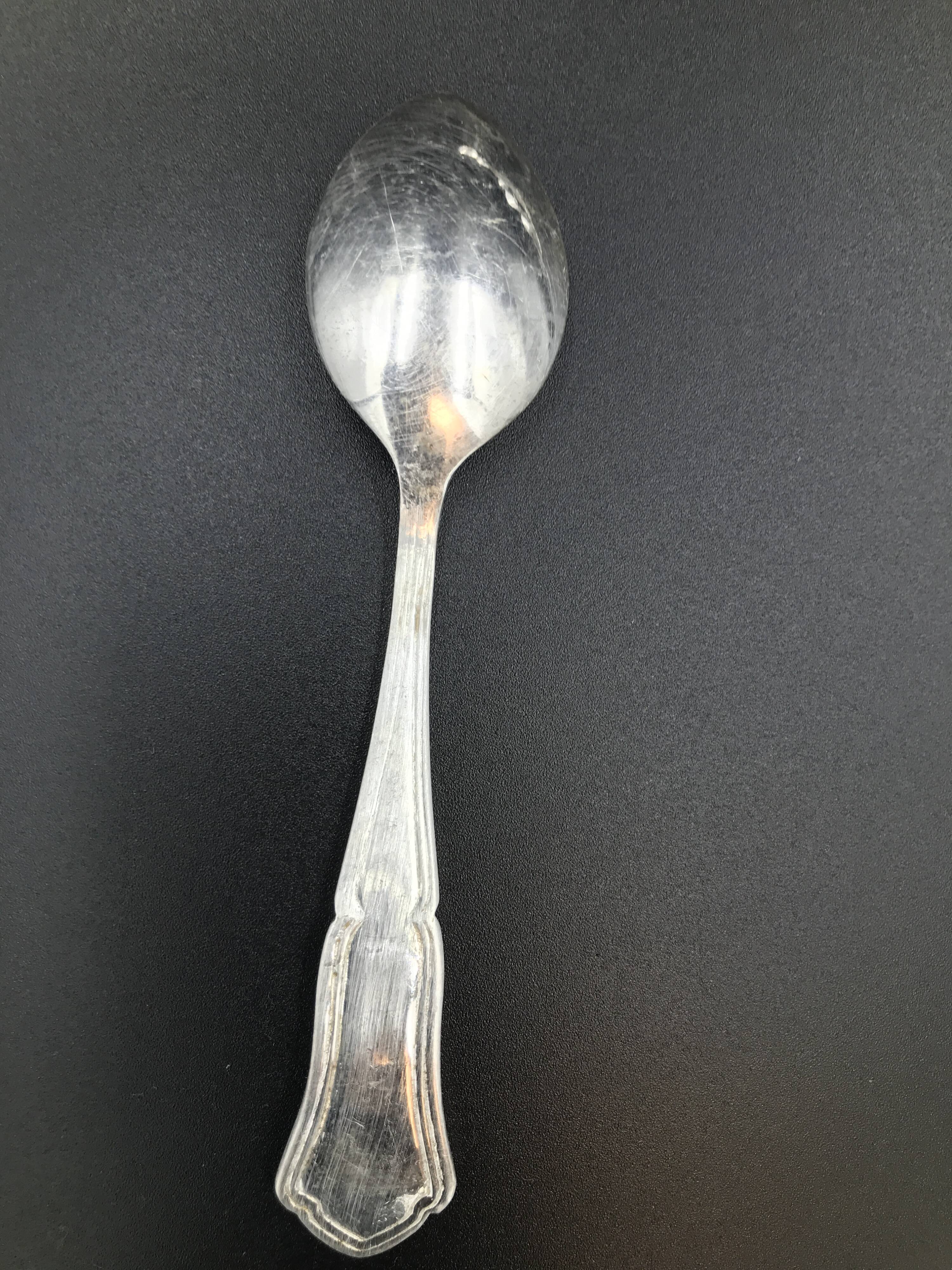 6 small metal silver spoons
