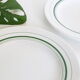 Set of 4 mouin des Loups plate, green motif, French vintage, rustic, countryside