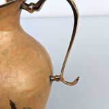 Pitcher, Hand painted brass jug