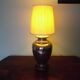 Living room mood lamp, silver metal base, wooden base, pleated lampshade