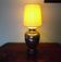 Living room mood lamp, silver metal base, wooden base, pleated lampshade
