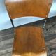 Série de 6 chaises d'école industrielle vintage empilable 1950 assise thermophormé