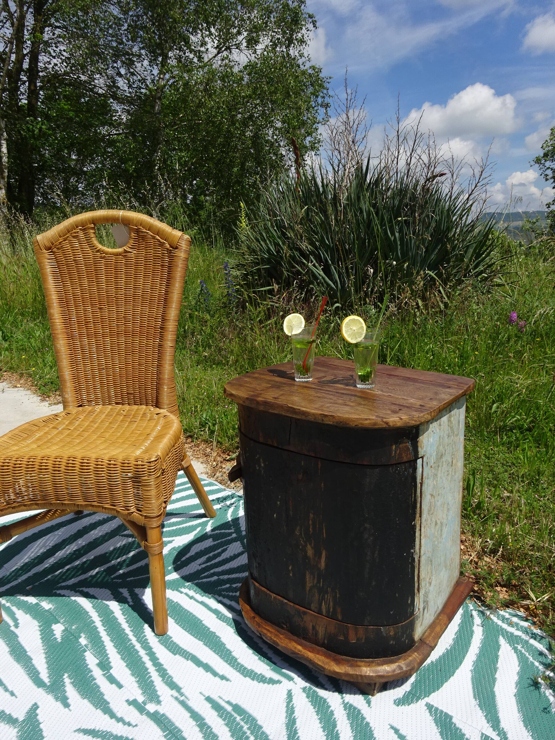 Small wooden canoe furniture, solid teak